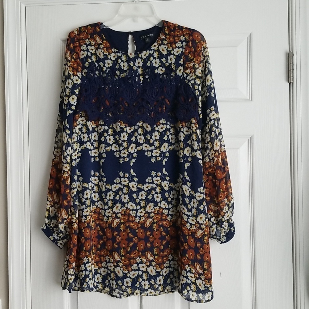 As U Wish Women's Floral Blouse